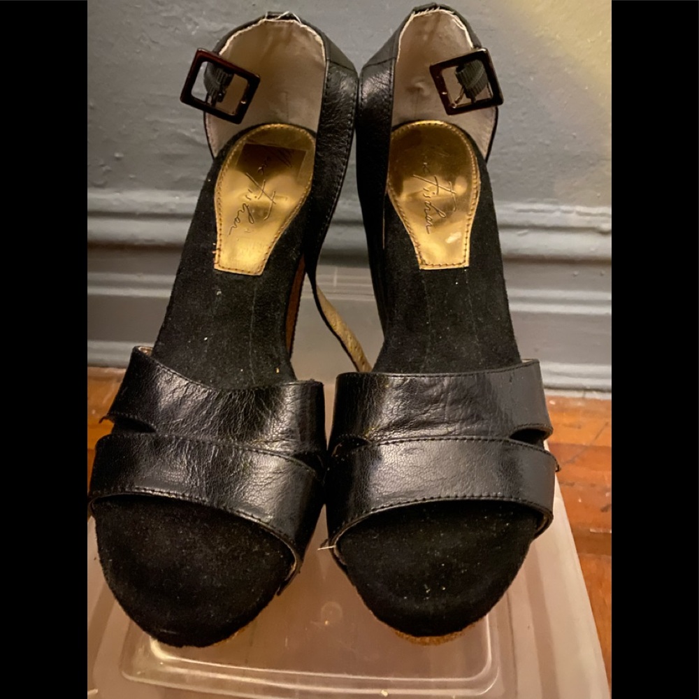 Black Marc Fisher Wedge Sandal
